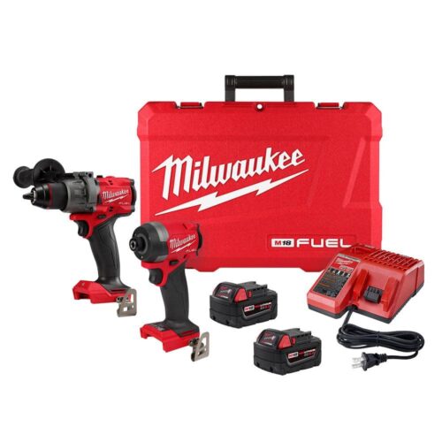 Milwaukee M18 FUEL 18V Lithium-Ion Brushless Cordless Hammer Drill and Impact Driver Combo Kit